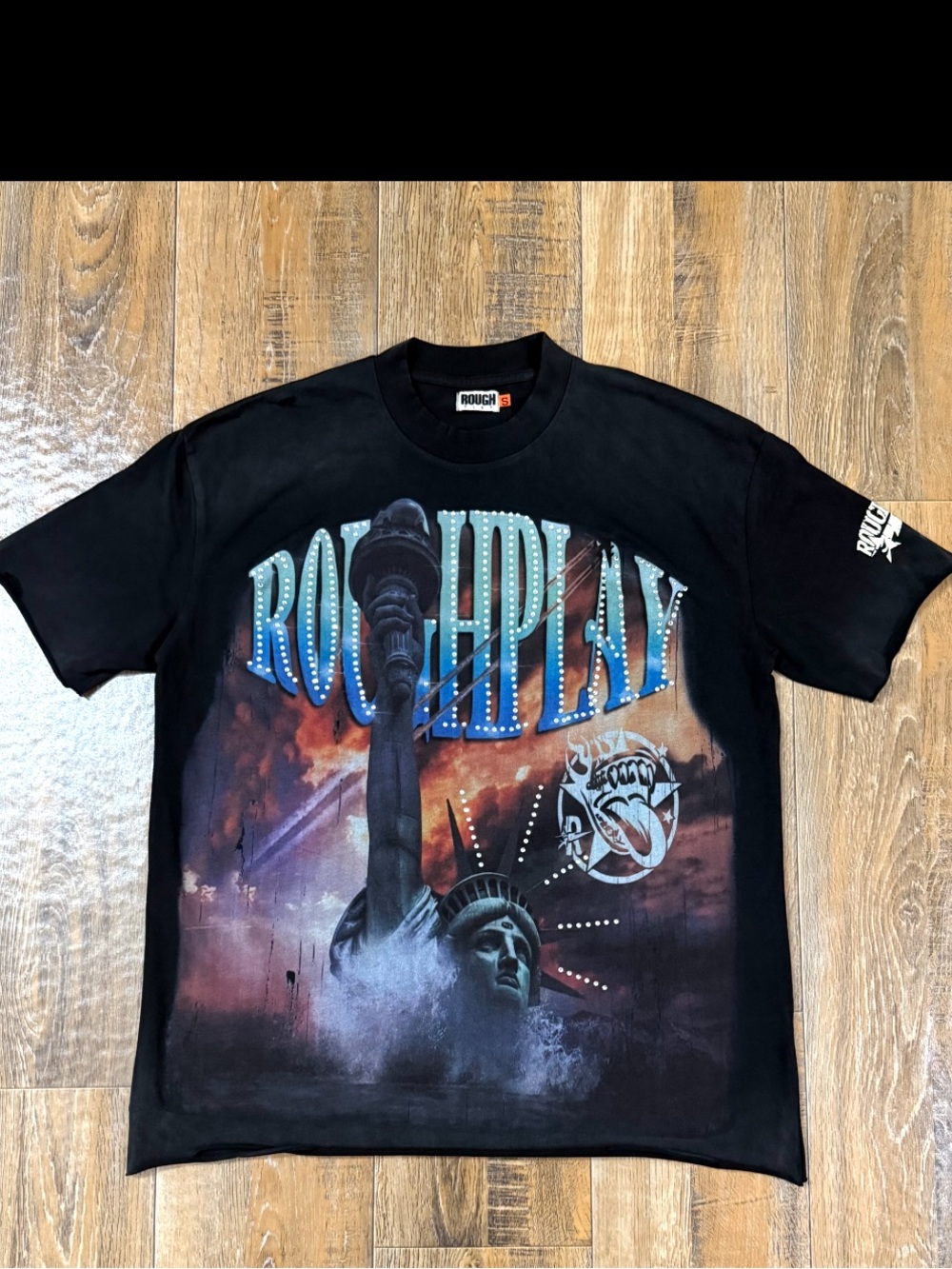 Roughplay Black Graphic Statue of Liberty Tee